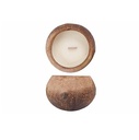 Duftlys, kokoslys med trævege, Ø12cm, duft af kokosnød, (6 stk.) - Duftlys, kokoslys med trævege, Ø12cm, duft af kokosnød