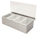 Garnish holder, 473ml pr. rum - 4-rums, rustfrit stål, Beaumont, (1 stk.) - Garnish holder, 473ml pr. rum - 4-rums, rustfrit stål, Beaumont 3761