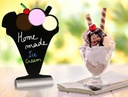 Kridt skilt inkl. kridttusch, is, sort, alufod, Securit Silhouet, (1 stk.) - Securit FBTA-ICECREAM