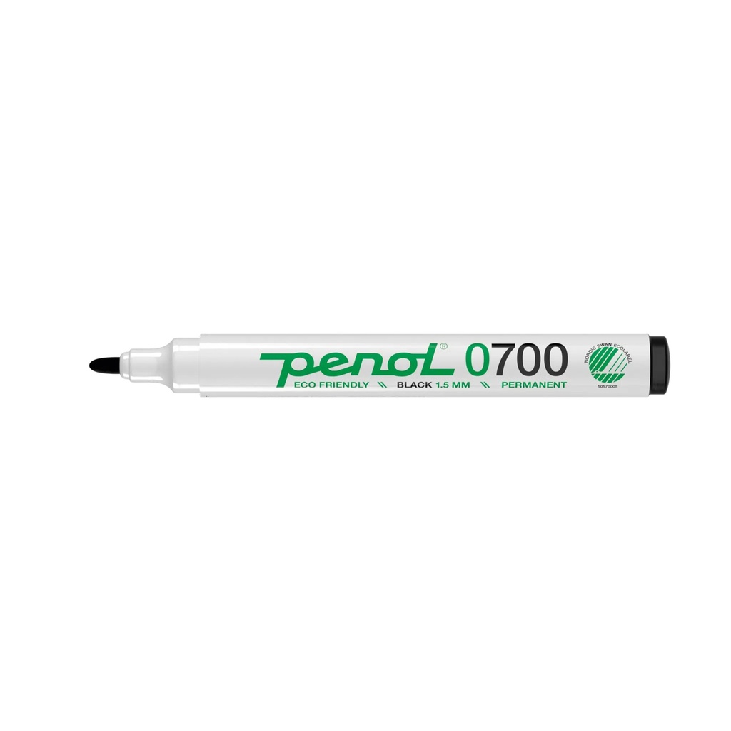 Marker Penol/Tusch 0700, sort, 1,5mm, rund, spids, permanent, (10 stk.) - Marker Penol/Tusch 0700, sort