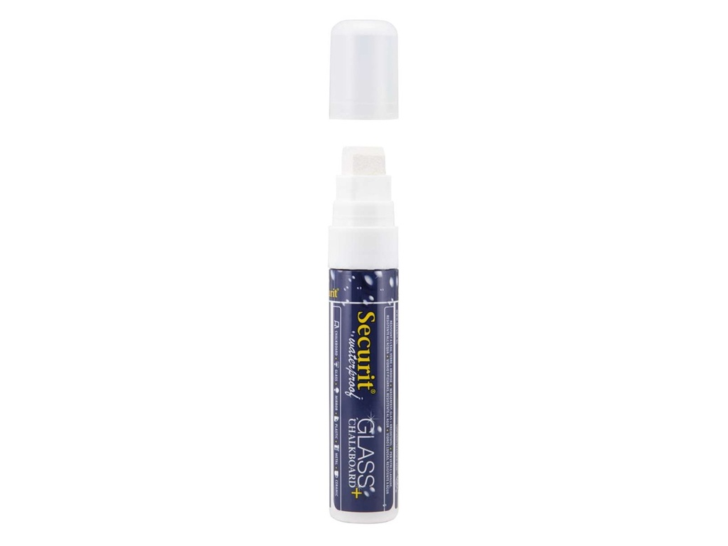 Vandfaste kridttuscher med blokspids: 7-15 mm skrivebredde, Securit®, flydende kridt, hvid, (2 stk.) - Securit SMA820-V2-WT