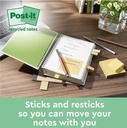 Dispenser til sticky notes, inkl. Z-notes, Post-it, gul, recycled, (12 blokke + dispenser) - sticky notes