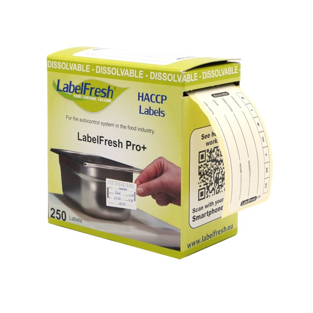 Opløselige HACCP labels, ugemærkning, 7x4cm, LabelFresh Pro, (pk á 250 stk.) - Opløselige HACCP labels, ugemærkning, 7x4cm, LabelFresh Pro, (pk á 250 stk.)