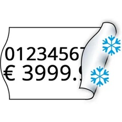 Prisetiket, 2,6x1,6cm, blitz, hvid, permanent lim, Meto, (1200 stk pr rulle.) - Meto 8596100
