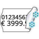 Prisetiket, 2,6x1,6cm, blitz, hvid, permanent lim, Meto, (1200 stk pr rulle.) - Meto 8596100