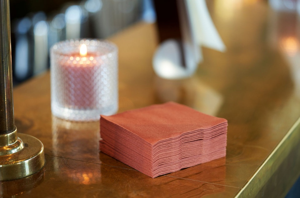 Serviet, bio, Dunisoft, 20x20cm, Sun Orange, Duni, (2880 stk.) - Duni 202950   Bio Dunisoft® serviet 20 x 20 cm Sun Orange