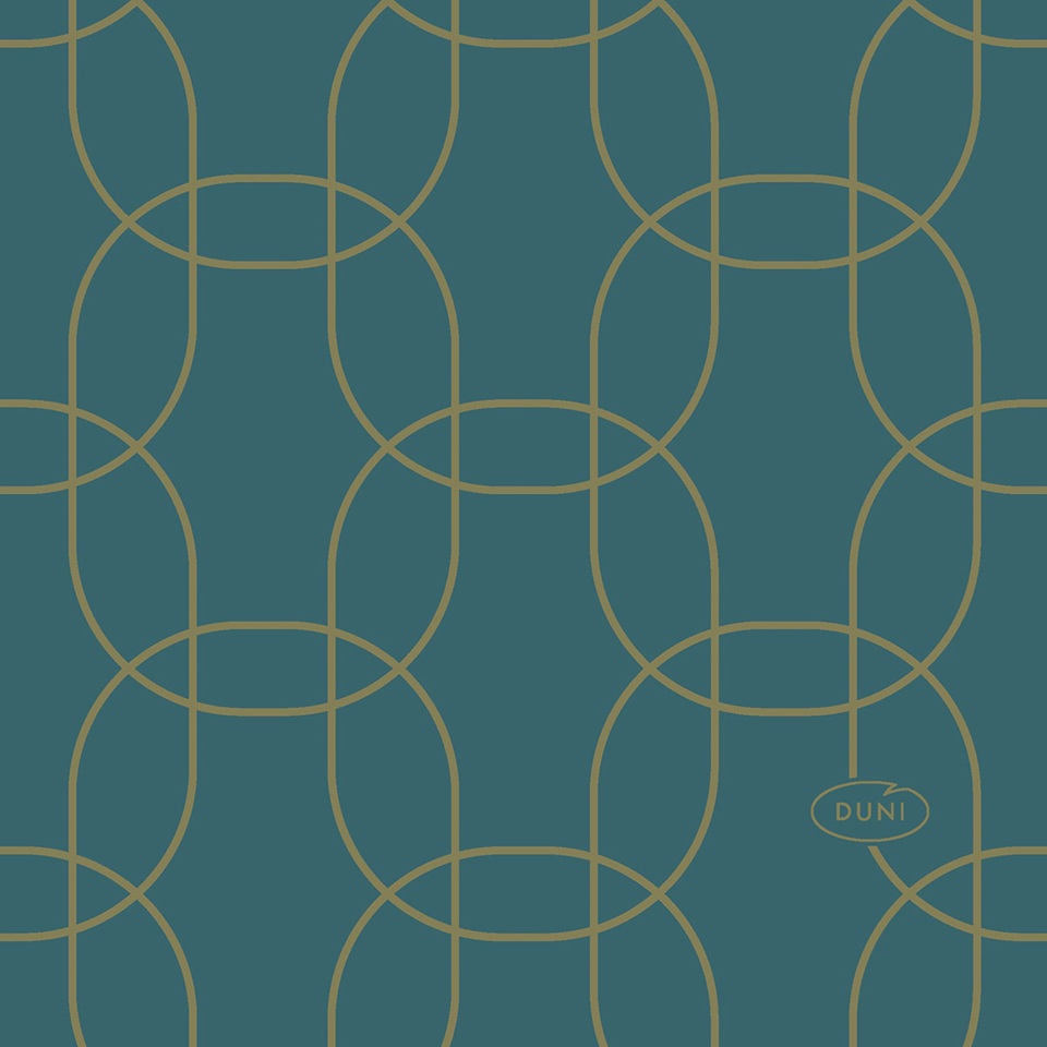 Serviet, Dunisoft, 20x20cm, "Golden Deco", Duni, (2880 stk.) - Serviet, Dunisoft, 20x20cm, "Golden Deco", Duni