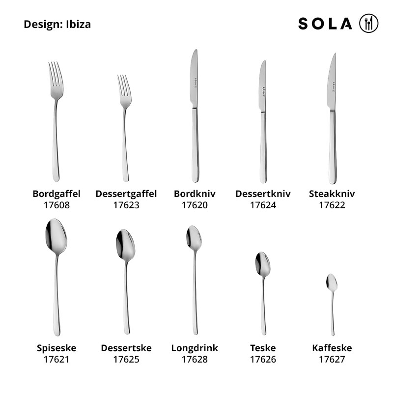 Kaffeske, Ibiza, SOLA, 18/0-stål, 112mm, (12stk.) - Kaffeske, 18/0-stål, Ibiza, SOLA, 112mm, (12stk.)
