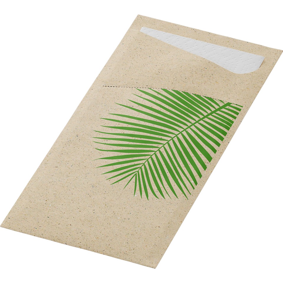 Bestiklomme, Serviet, Sacchetto, 190x85mm, Leaf, Duni, (500 stk.) - Bestiklomme, Serviet, Sacchetto, 190x85mm, Leaf, Duni, (500 stk.)