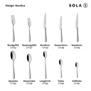 Dessertkniv, Nordica, SOLA, 18/10-stål, 211mm, (12stk.) - Dessertkniv, 18/0-stål, Nordica, SOLA, 211mm, (12stk.)