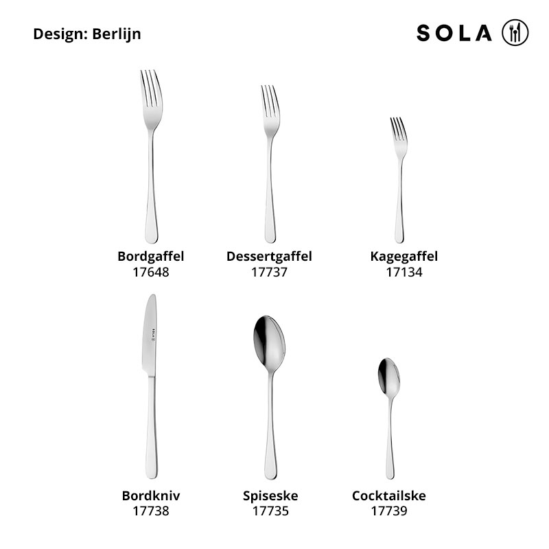 Bordkniv, 18/0-stål, Berlijn, SOLA, 226mm, (12stk.)