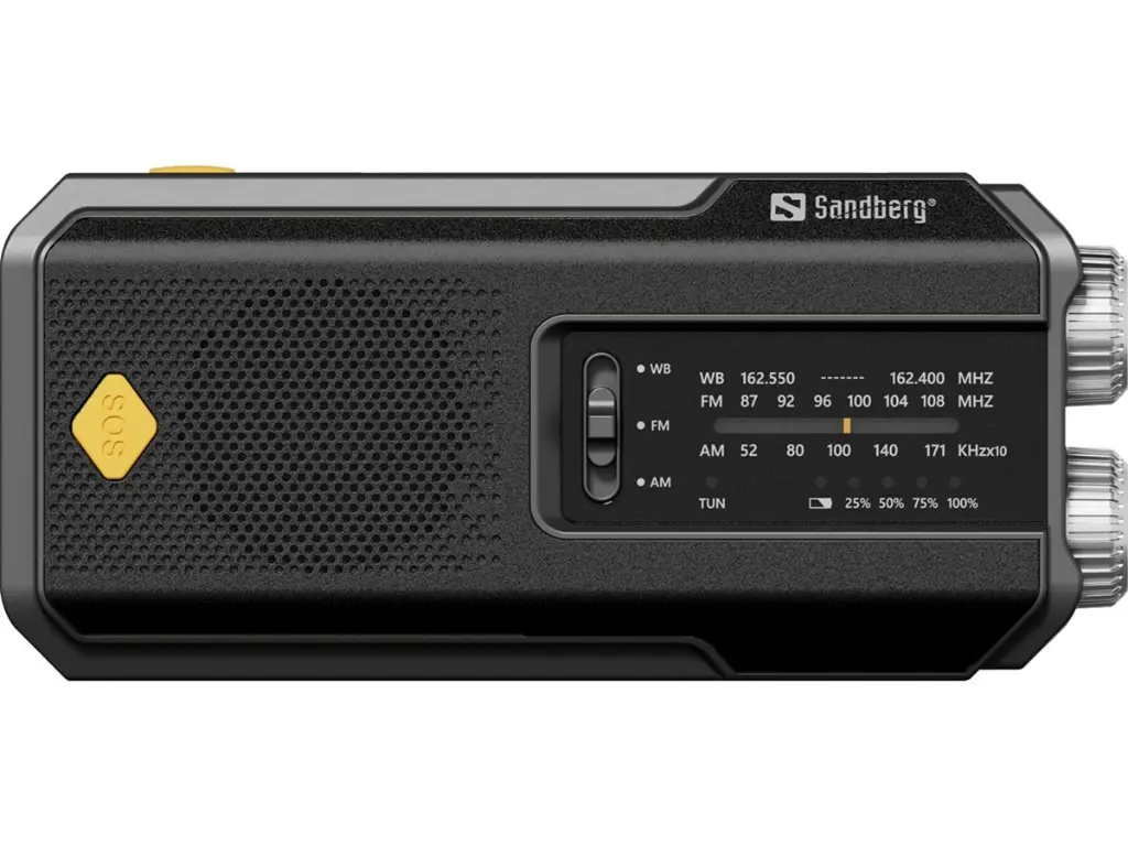 Sandberg, Survivor Radio All-in-1 2000, AM/FM, Mono, sort, (1 stk.) - Sandberg, Survivor Radio, All-in-1, 2000, (1 stk.).webp