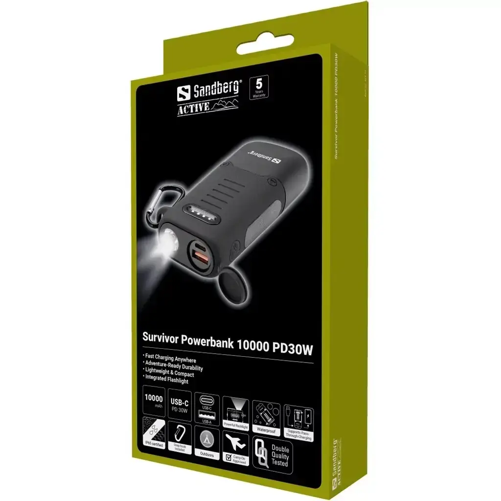 Sandberg, Survivor Powerbank PD30W, 10000mAh, (1 stk.) - sandberg 421-11.webp