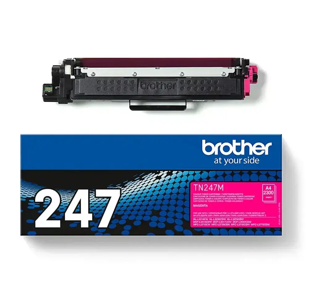 Toner, TN247M, Magenta-rød, 2.300 sider, Brother, (1 stk.) - Brother TN247M.webp