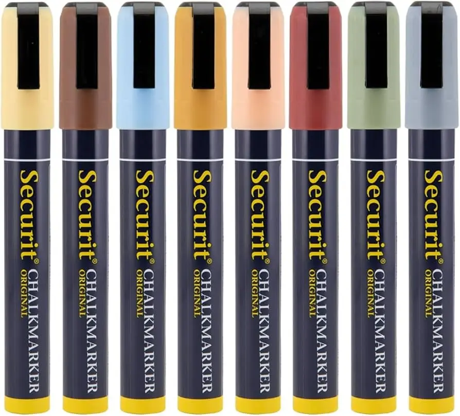 Kridtmarker med skrå spids: 2-6 mm skrivebredde, Securit, Original, flydende kridt, flere farver, (2 stk.) - SMA510.webp