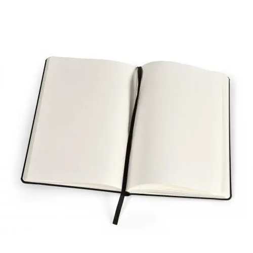 Notesbog, BNT, sort, A5, ulinjeret, 96bl, 80g, (1 stk.) - PU Notesbog A5 Blank Sort BNT Office.webp
