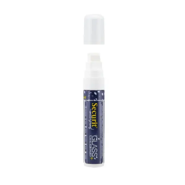 Vandfaste kridtmarkere med blokspids: 7-15 mm skrivebredde, Securit, flydende kridt, hvid, (4 stk.) - SMA8204WT Securit.webp