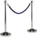 Reb fløjl med kliklås til afspærringsstolpe, Securit, "Classic Chrome",  59,5xØ4 cm, rustfrit stål/fløjl, blå/krom, (1 stk.) - Securit RS-CLRP-CHBU.webp
