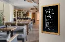 Vægskilt til kridtmarkere i ramme, Securit, 87x67 cm, gummitræ/PP, teakfarvet/sort, (1 stk.) - Securit WBU-TE-70.webp