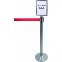 Topskilt til afspærringssystem med udtræk, Securit, dobbeltsiddet A4, stål/glas, (1 stk.) - Securit RS-SIGN-A4-PS.webp