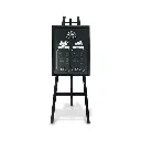 Staffeli til kridtmarker, vægskilte (40+ cm) med fire justerbare positioner, Securit, 165x60x63 cm, fyrretræ, sort, (1 stk.) - Securit EZL-BL-165.webp