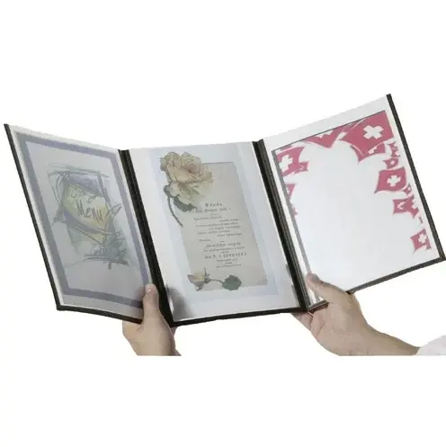 Menuholder, A4 CRYSTAL TRIPLE, Securit, (3 stk.) - Securit MC3-CYA4-BR3.webp
