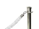 Reb snoet med kliklås til afspærringsstolpe, Securit, "Classic Chrome",  59,5xØ4 cm, rustfrit stål/nylon, hvid/krom, (1 stk.) - Securit RS-CLRP-CHWT.webp