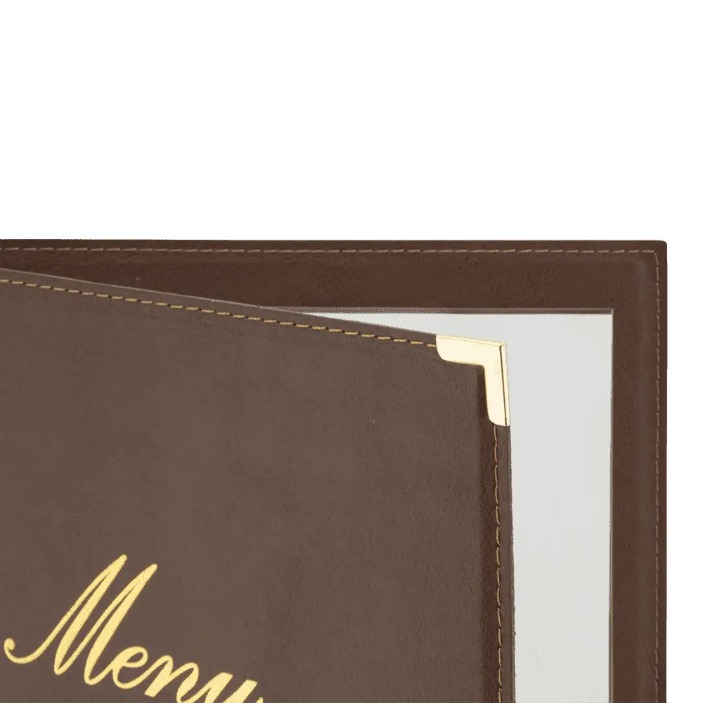 Menuomslag i boks, Securit, CLASSIC, A4, brun, (20 stk.) - Securit MC-BOX-CRA4-BR.webp
