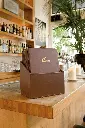 Menuomslag i boks, Securit, CLASSIC, A4, brun, (20 stk.) - Securit MC-BOX-CRA4-BR.webp