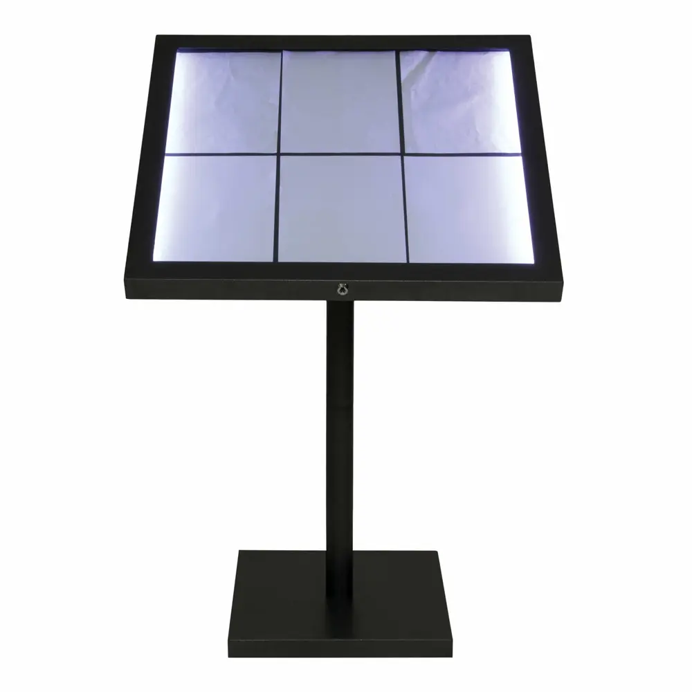 LED Lys-displaykasse, Securit, coated steel, inkl. Strømstik, 67,2x70,2x4,6 cm, 6xA4, lakeret stål, sort, (1 stk.) - Securit MCS-6A4-CS.webp