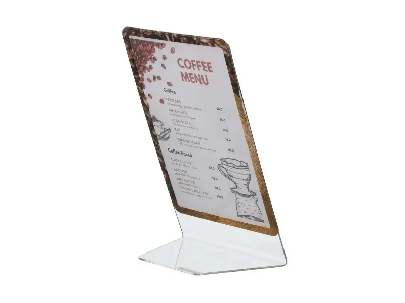 L-borddisplay A4 med magnetisk ramme, "Coffee", Securit, (1 stk.) - Securit PFT-L-A4-COFFEE.webp