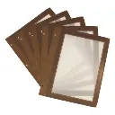 Menuramme, WOOD A4 i brunt, Securit, (5 stk.) - Securit MC-WIA4-BR.webp