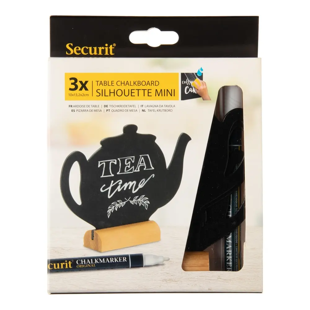 Bordskilt, TEAPOT silhuet i sort, Securit, (1 stk.) - Securit FBT-TEAPOT.webp