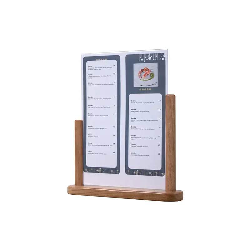 Displayramme A4 i massivt teakfarvet træ, Securit, (1 stk.) - Securit PFT-TE-LA.webp