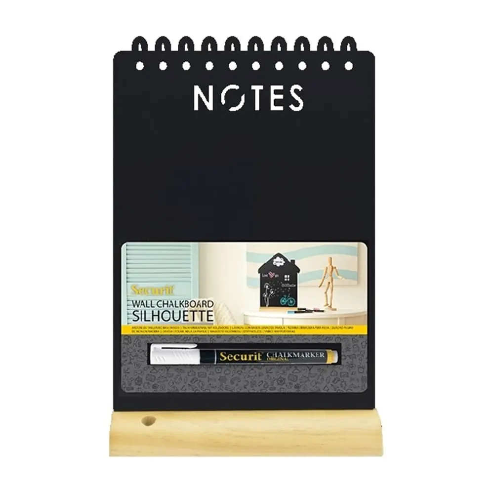 Bordskilt, NOTES, Securit Silhuette Wood, sort, (1 stk.) - Securit FBT-NOTES.webp