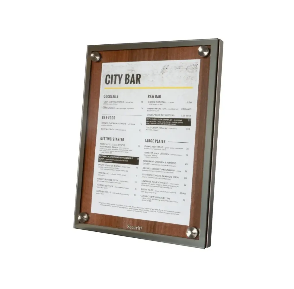 Informationsdisplay, A4, valnød, Securit CLASS STAR, (1 stk.) - Securit MCS-A4-WAL.webp