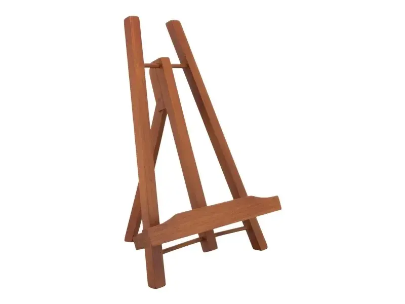 Stafeli Junior i mahogni med A4 bordskilt, Securit, (1 stk.) - Securit JUN-M-A4.webp
