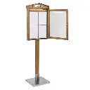 LED Lys-displaykasse,Securit, Rustic, inkl. stømstik, 4xA4, træ/zink/glas, natur, (1 stk.)  - Securit MCS-4A4-WLR.webp