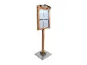 LED Lys-displaykasse med stander, Securit, Rustic, 184,3x52,3x40,1 cm, træ/glas/zink, natur, (1 stk.) - Securit MCS-4A4-WLR-SET.webp