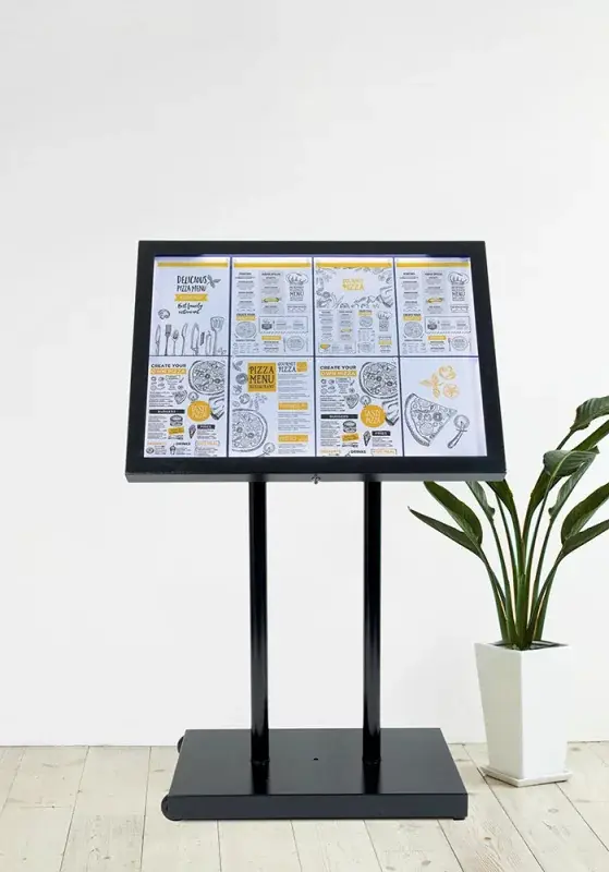 Fod til LED Lys-display, Securit, "Black Star", XXL, 75x45x7 cm, hammerlakeret stål, sort (1 stk.) - Securit MCS-BA-BL2.webp