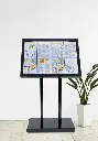 Fod til LED Lys-display, Securit, "Black Star", XXL, 75x45x7 cm, hammerlakeret stål, sort (1 stk.) - Securit MCS-BA-BL2.webp