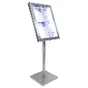LED Lys-displaykasse, Securit, "Classic", inkl. strømstik, 4xA4, 69,7x53,3x5,5 cm, vejrbestandigt stål, (1 stk.) - Securit MCS-4A4-WLSS.webp