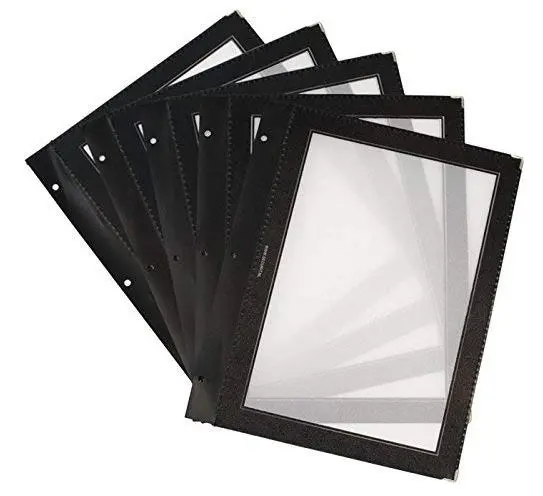 Menuramme, A4 WOOD, sort, Securit, (5 stk.) - Securit MC-WIA4-BL.webp