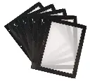 Menuramme, A4 WOOD, sort, Securit, (5 stk.) - Securit MC-WIA4-BL.webp