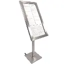 LED Lys-displaykasse, Securit, inkl. strømstik, 6xA4, 78x80x5 cm, rustfrit stål, (1 stk.) - Securit MCS-6A4-LSS.webp