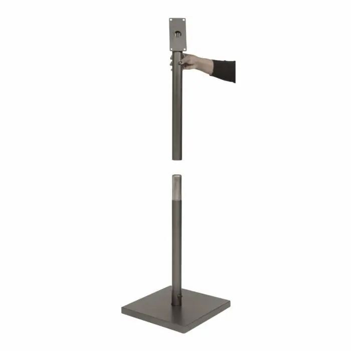 Stander til LED Lys-displaykasse, Securit, coated steel, 138x40x40 cm, rustfrit stål, sort, (1 stk.) - Securit MCS-BA-135-SETB.webp