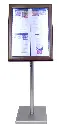 LED Lys-displaykasse, Securit, "Classic", inkl. strømstik, 4xA4, 69,7x53,3x5,5 cm, vejrbestandigt lakeret træ/glas, mørkebrun, (1 stk.) - Securit MCS-4A4-WLDB.webp