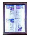 LED Lys-displaykasse, Securit, "Classic", inkl. strømstik, 4xA4, 69,7x53,3x5,5 cm, vejrbestandigt lakeret træ/glas, mørkebrun, (1 stk.) - Securit MCS-4A4-WLDB.webp