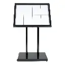 LED Lys-displaykasse, Securit, "Black Star", XXL, inkl. strømstik, 8xA4, 92x67x5,5 cm, hammerlakeret stål/glas, sort, (1 stk.) - Securit MCS-8A4-BL.webp