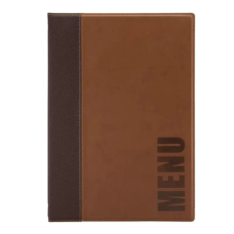 Menuomslag i boks, Securit, TRENDY, A4, lysebrun, (20 stk.) - Securit MC-BOX-TRA4-LB.webp